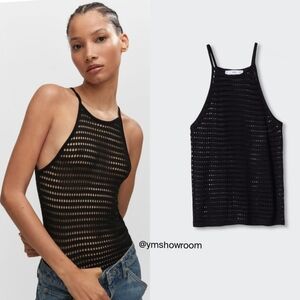 🔥Last 1🔥MANGO Openwork halter top